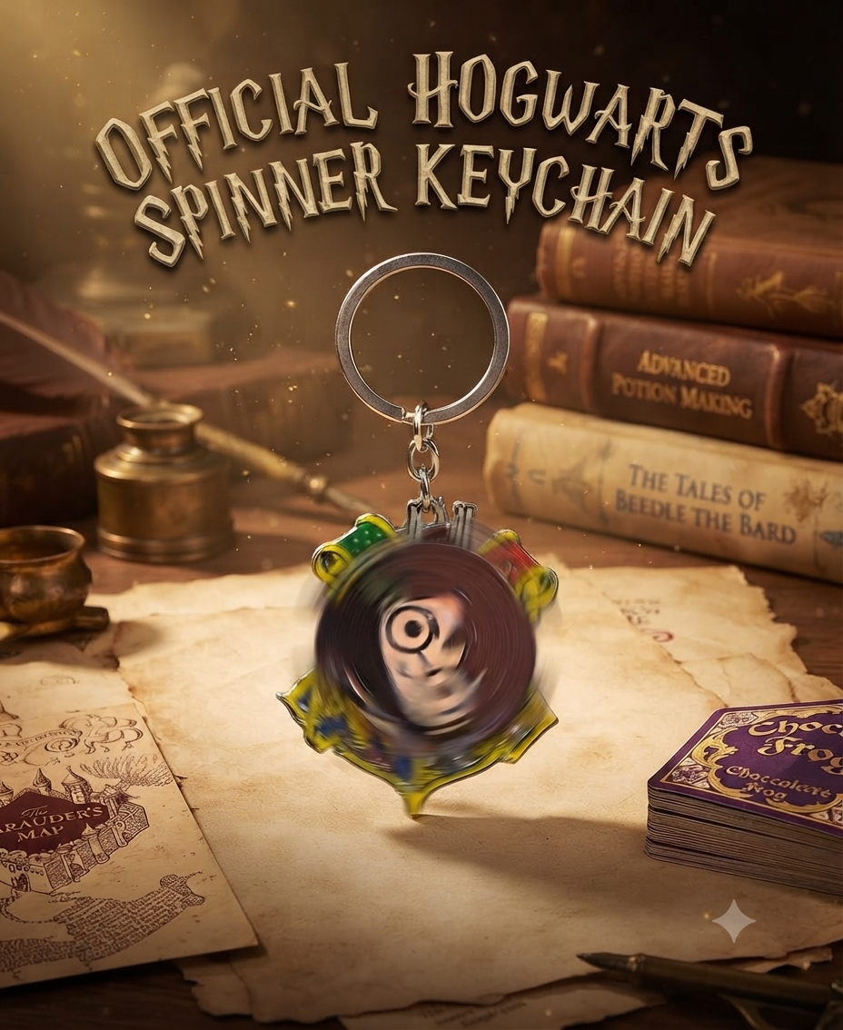 Harry Potter Spinner Keychain | Hogwarts Fidget Key Ring