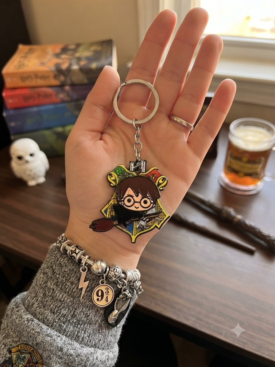 Harry Potter Spinner Keychain | Hogwarts Fidget Key Ring