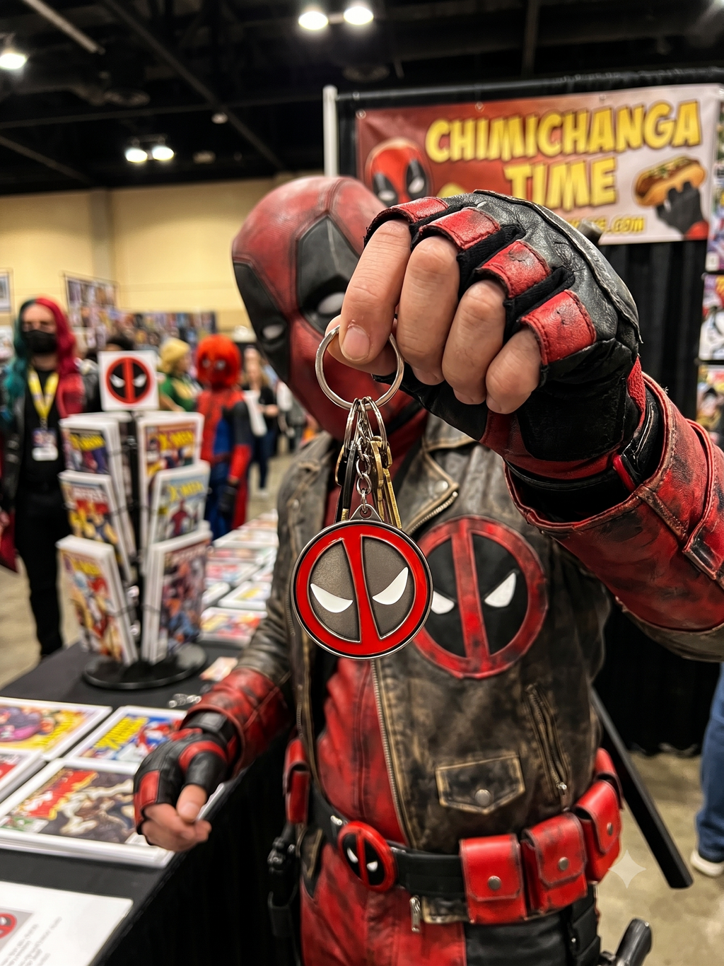 Deadpool Spinner Keychain | Premium Metal Fidget Keyring