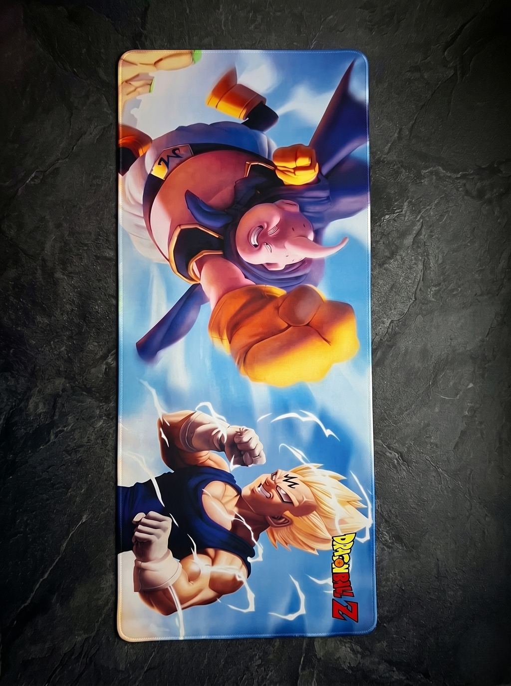 Dragon Ball Z Majin Buu & Vegeta Desk Mat Mouse Pad 80 x 30 cm | Anime Gaming Mousepad with Ultra-Smooth Cloth Surface, Stitched Edges & Non-Slip Rubber Base | Extended Keyboard Mouse Mat for PC, Laptop & Desk Setup