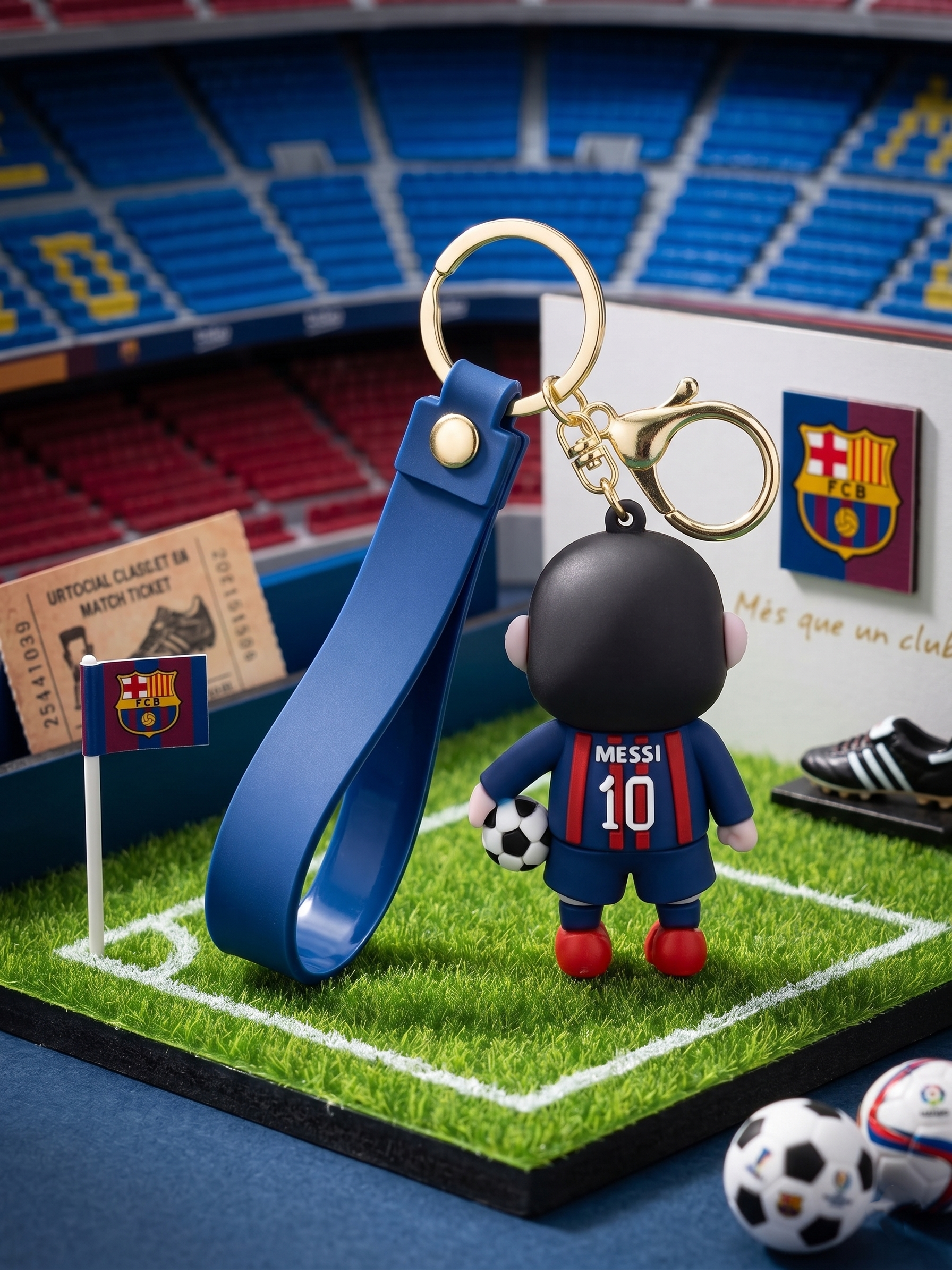 Crayon Shin-chan Football Keychain | Cute Shinchan Soccer Character PVC Charm with Soft Strap & Metal Clasp | Bag Charm, Key Holder, Backpack Accessory & Gift for Football Fans