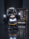 Batman Dance Hero Interactive Chibi Toy | LED Light &amp; Music Dancing Figure with 360° Rotating Movement | Cute Batman Action Figure Toy for Kids, Desk Decor, Birthday Gift &amp; Collectors