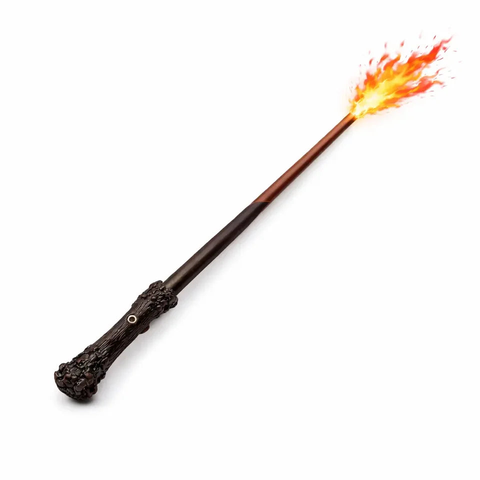 Harry Potter Fire Magic Wand | 38CM Wizard Wand, USB-C Charging Magic Trick Wand, Magic Paper & Gift Box for Kids, Fans, Cosplay & Gifting