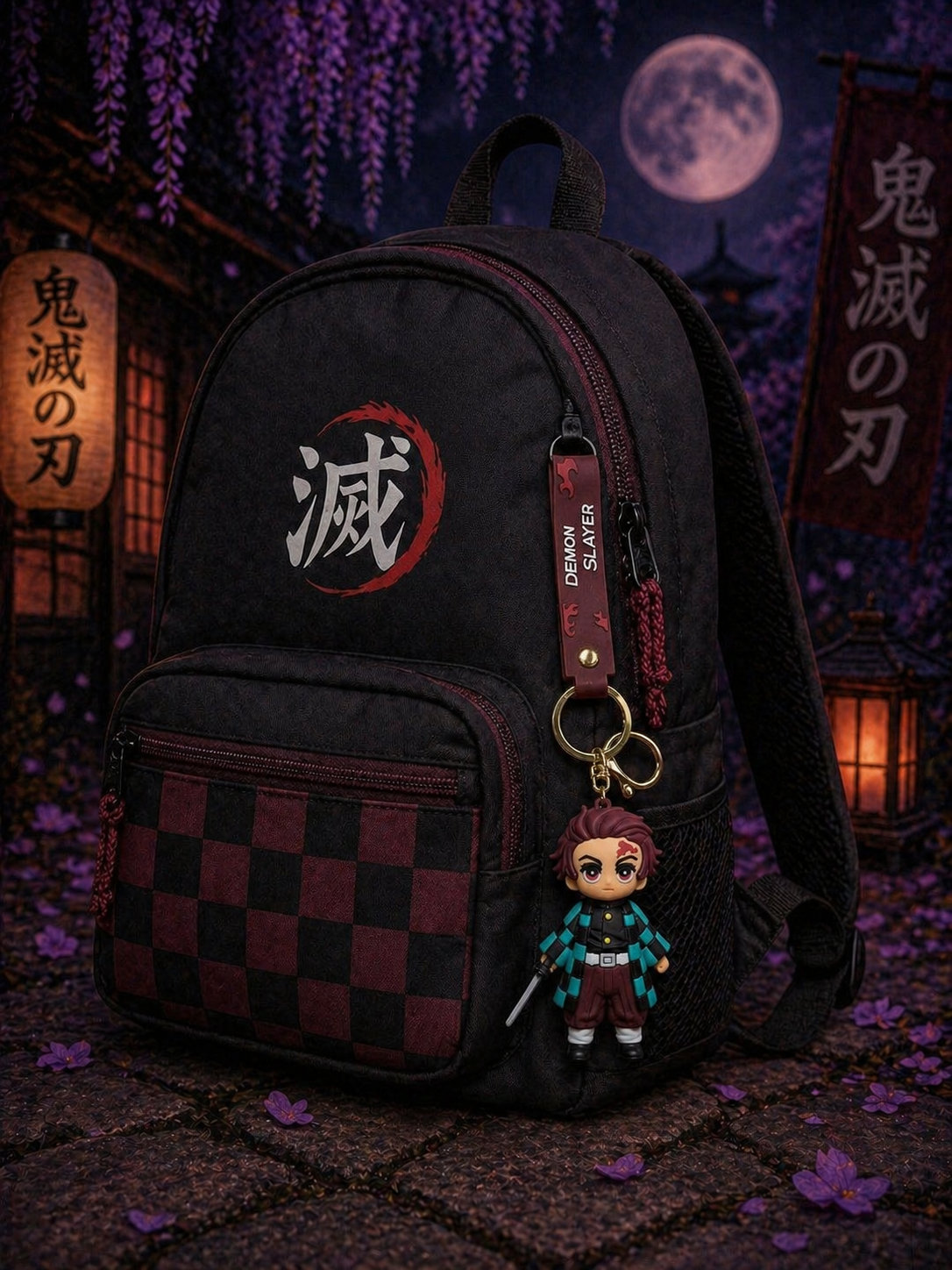 Tanjiro Kamado Demon Slayer Keychain – Anime PVC Figure Keyring with Strap | Kimetsu no Yaiba Collectible Keychain for Bags, Bikes & Keys