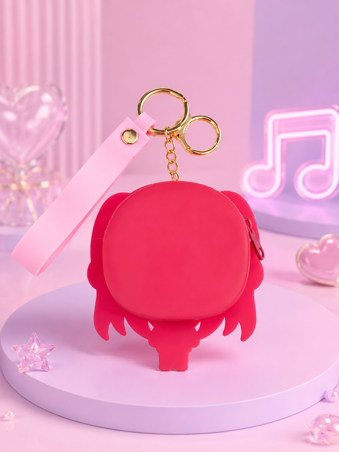 World Gift Mart K-Pop Mira Girl Pouch Keychain | Cute Mini Coin/Makeup Purse Keyring | Pouch Key Chain