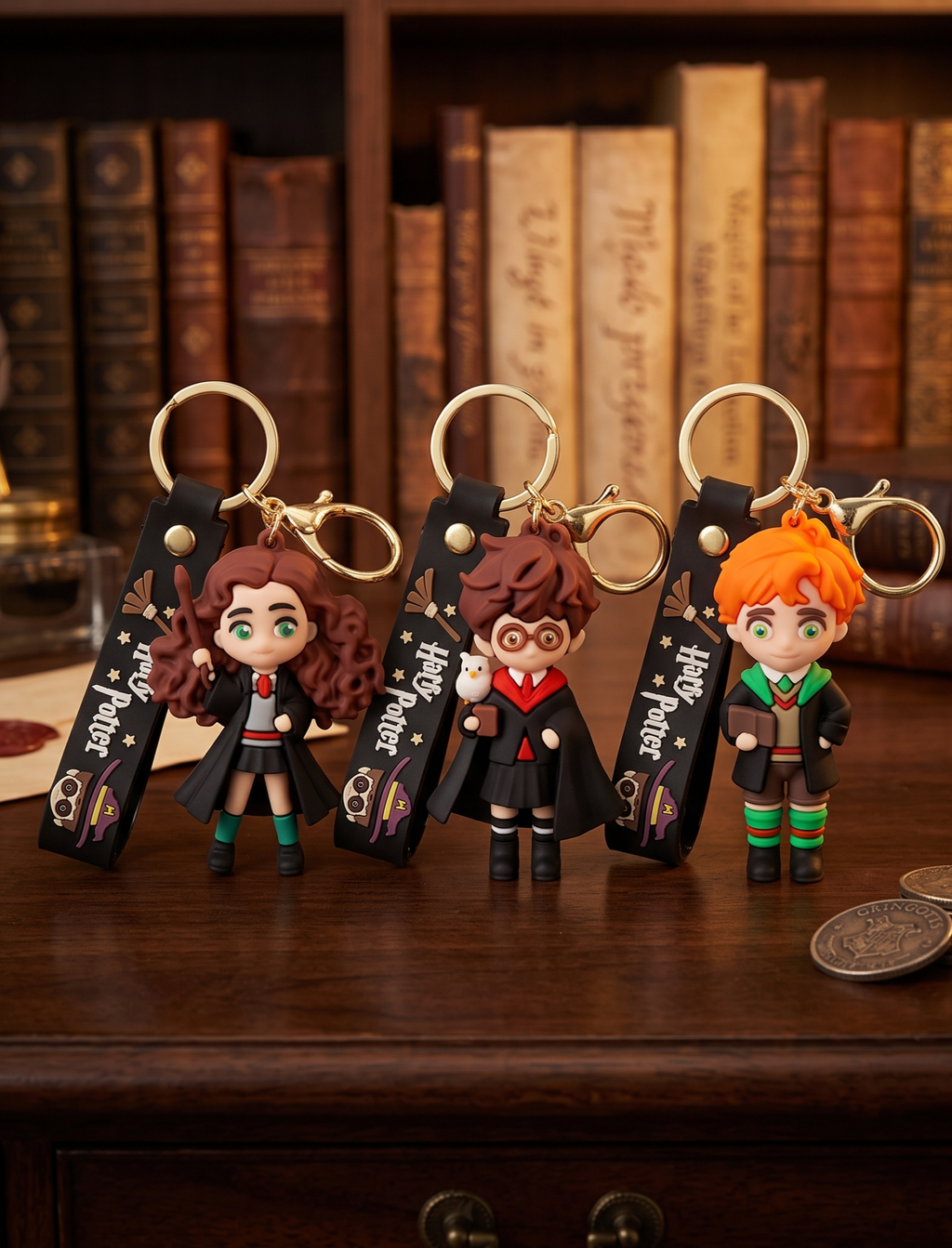 World Gift Mart (Pack of 3)Harry Potter Family Keychain set:- Harry , Ron and Hermoine Key Chain