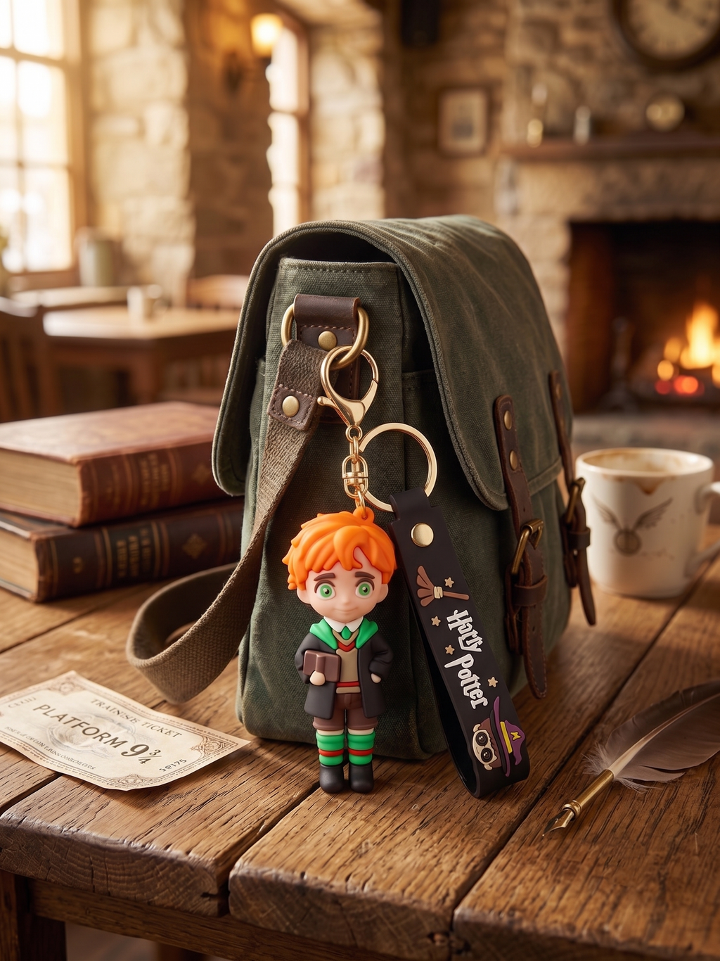World Gift Mart Ron Weasley-Inspired Keychain–Limited Edition Harry Potter Keychain Collectible Key Chain