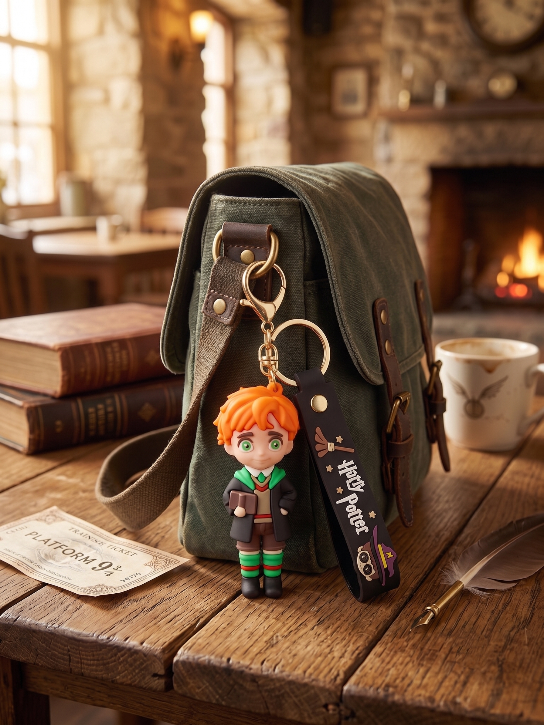 World Gift Mart Ron Weasley-Inspired Keychain–Limited Edition Harry Potter Keychain Collectible Key Chain