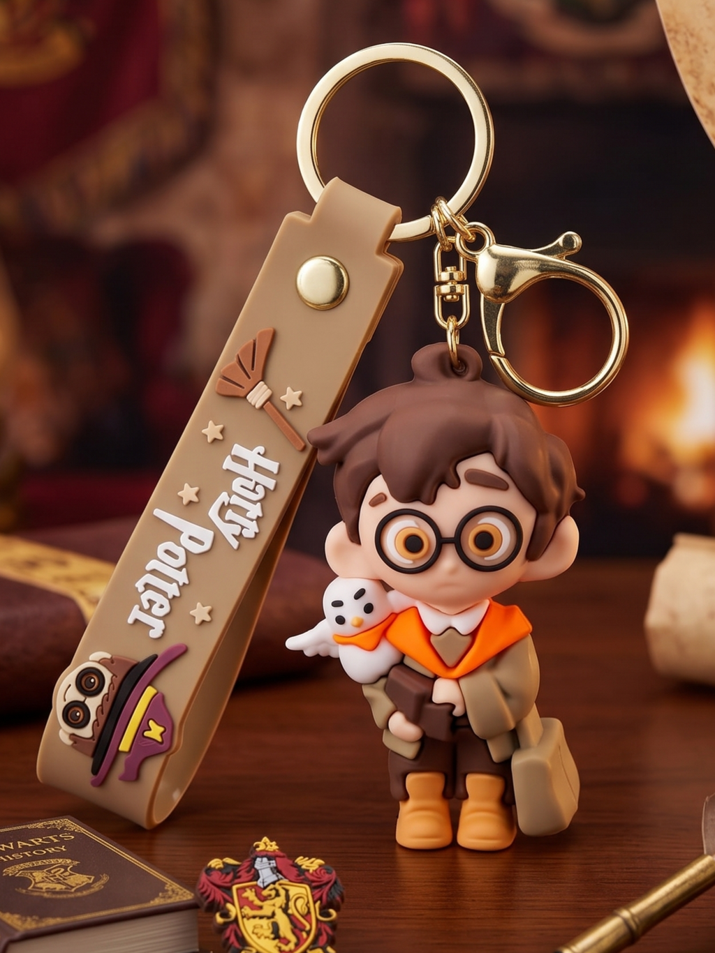 World Gift Mart Limited Edition Harry Potter Keychain with Hedwig–Best gift for Harry Potter Fan Key Chain