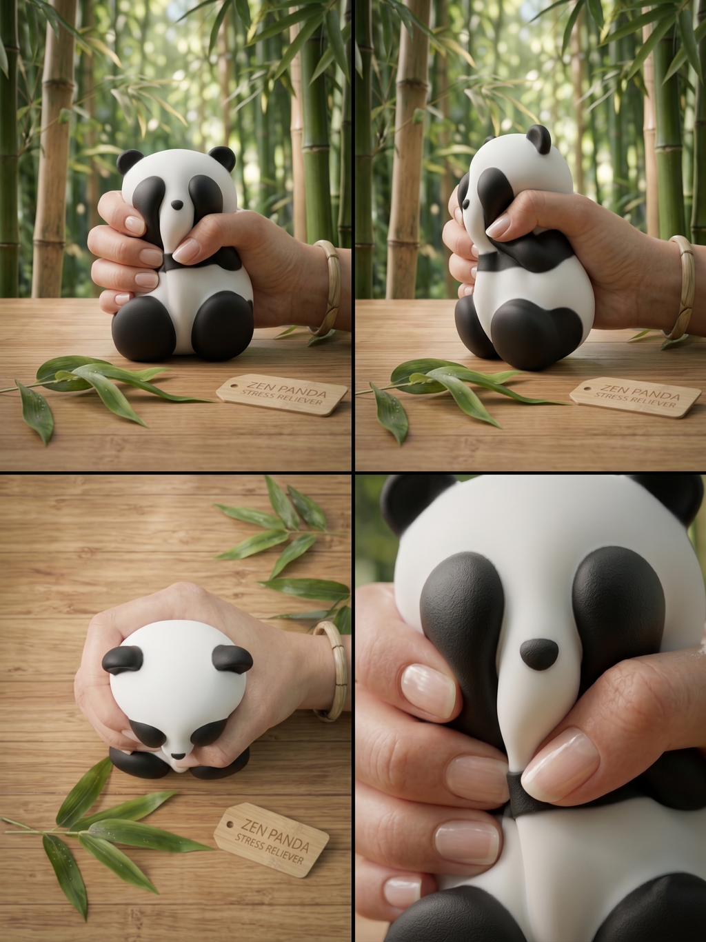 Panda Squishy Stress Relief Toy | Soft Squeezable Panda Fidget Toy for Kids & Adults | Anxiety Relief Sensory Toy, Office Desk Toy & Gift