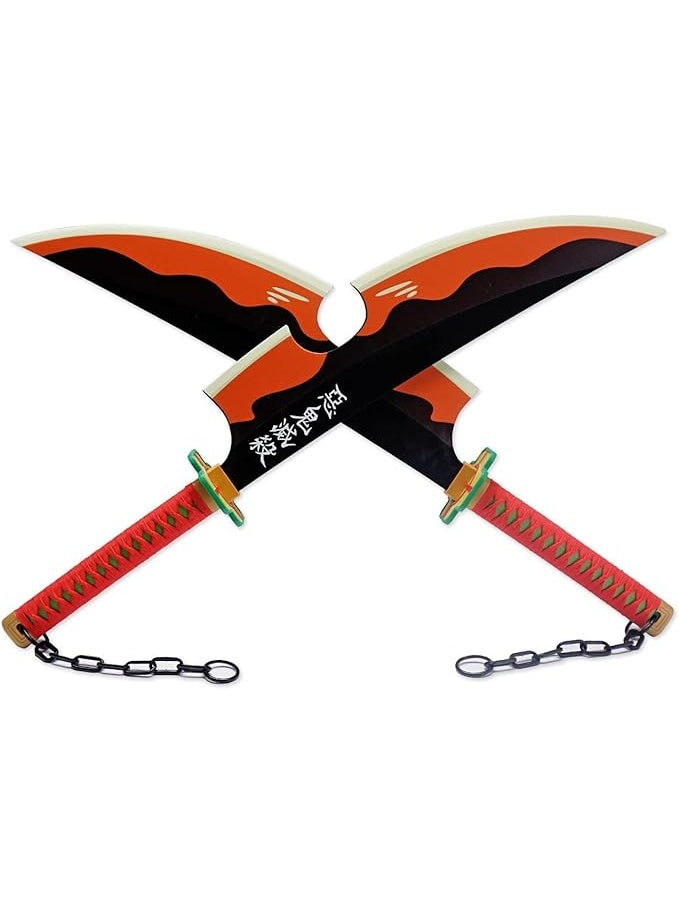World Gift Mart Tengen Twin Swords ||Anime Gift for Kids and Adults Maces & Swords (Black, Red)