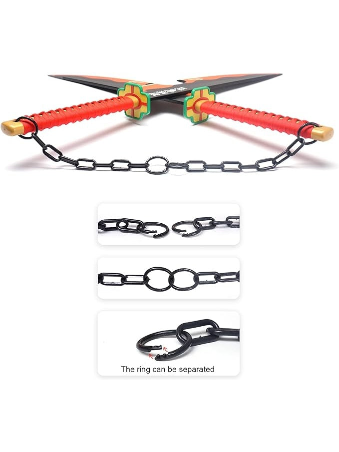 World Gift Mart Tengen Twin Swords ||Anime Gift for Kids and Adults Maces & Swords (Black, Red)