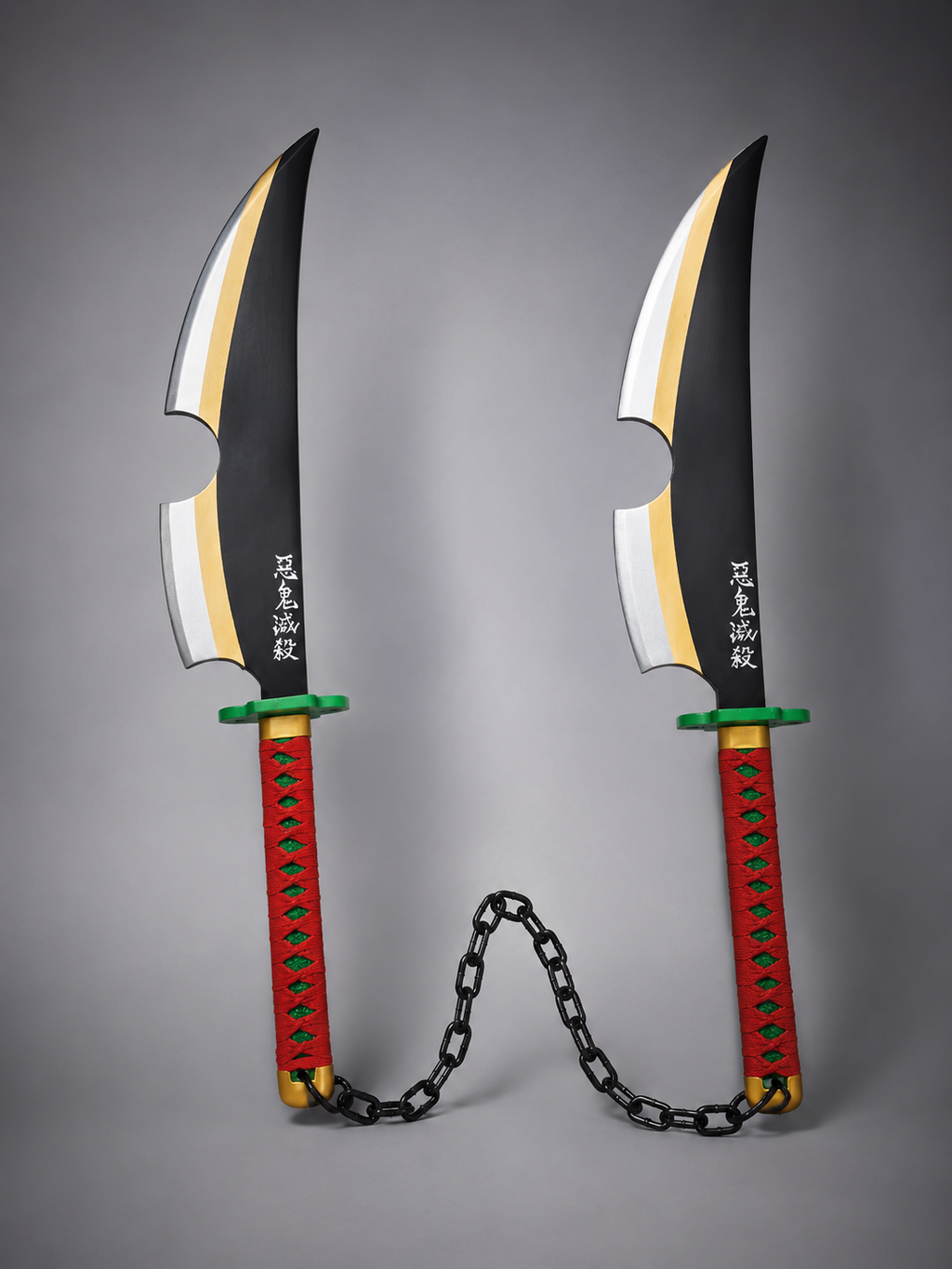 World Gift Mart Tengen Twin Swords ||Anime Gift for Kids and Adults Maces & Swords (Black, Red)