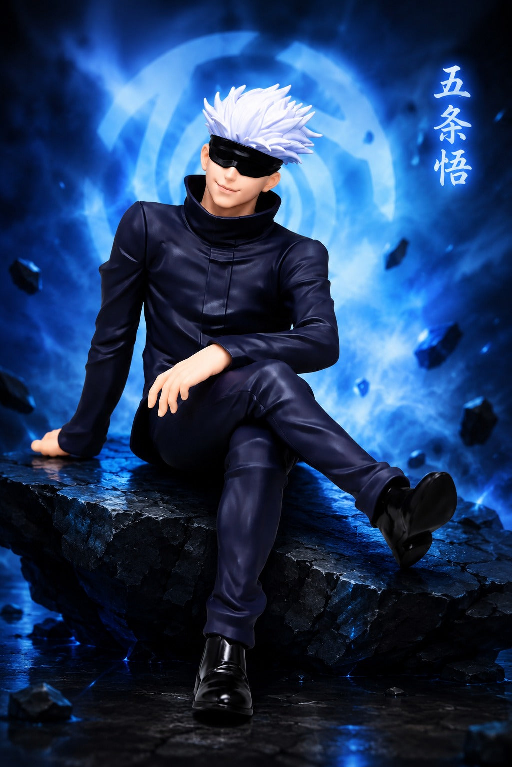 Gojo Satoru Sitting Figure – Anime Collectible PVC Action Figure | Jujutsu Kaisen Desk Decor Statue | Premium Display Model for Anime Fans & Collectors