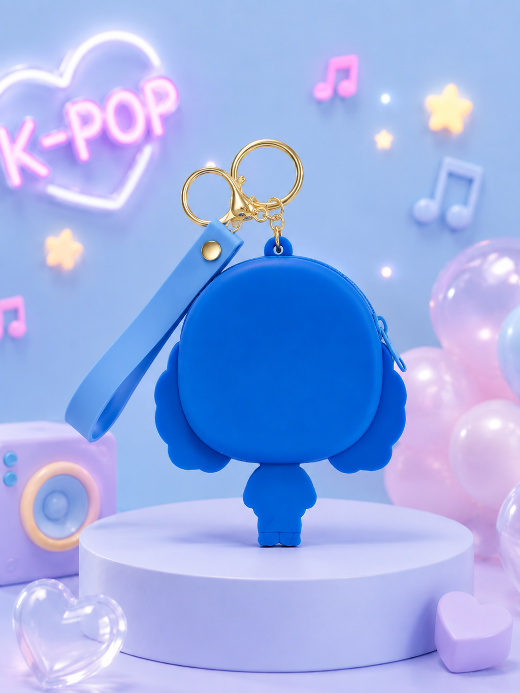 World Gift Mart K-Pop Makeup Pouch Keychain|Earbuds & Coin Holder | Gift for K-Pop Fans Key Chain