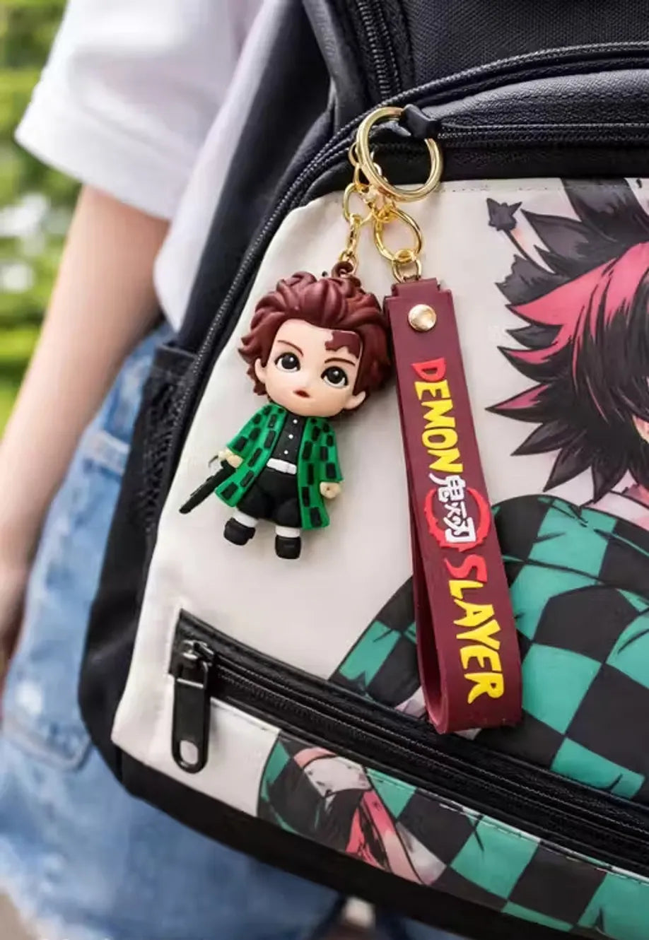 World Gift Mart Anime Demon Slayer Tanjiro Keychain – Chibi Tanjiro Kamado Key Ring with Strap Key Chain