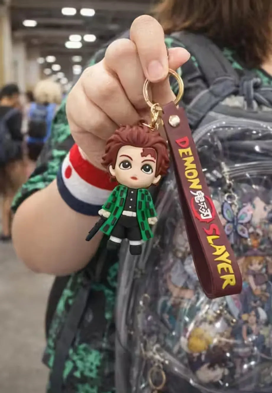 World Gift Mart Anime Demon Slayer Tanjiro Keychain – Chibi Tanjiro Kamado Key Ring with Strap Key Chain