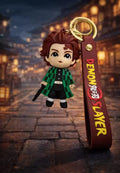 World Gift Mart Anime Demon Slayer Tanjiro Keychain – Chibi Tanjiro Kamado Key Ring with Strap Key Chain