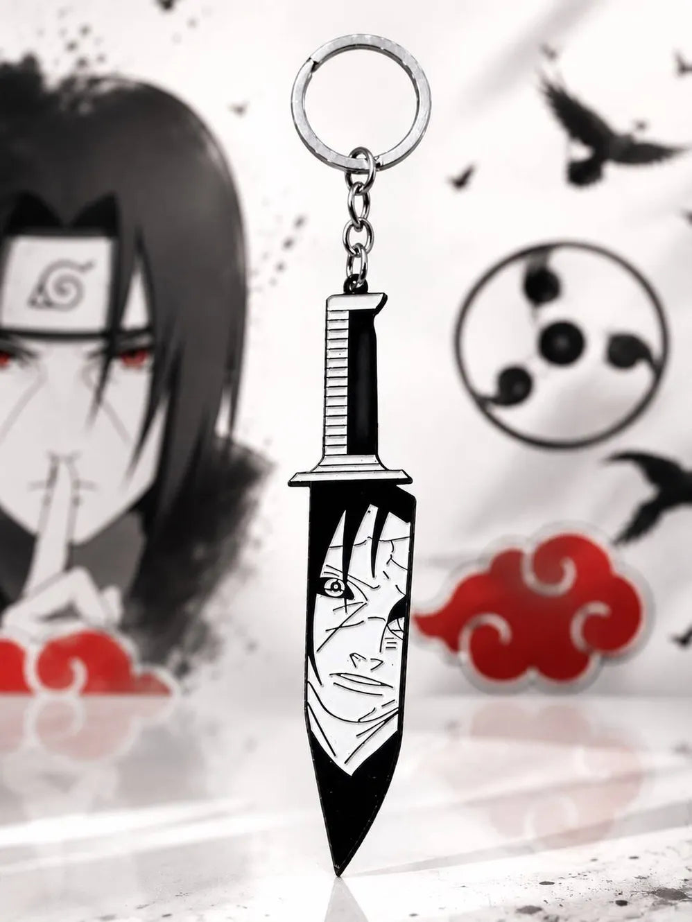 World Gift Mart Anime Naruto Itachi Keychain – Metal Ninja Knife Pendant Keyring Key Chain