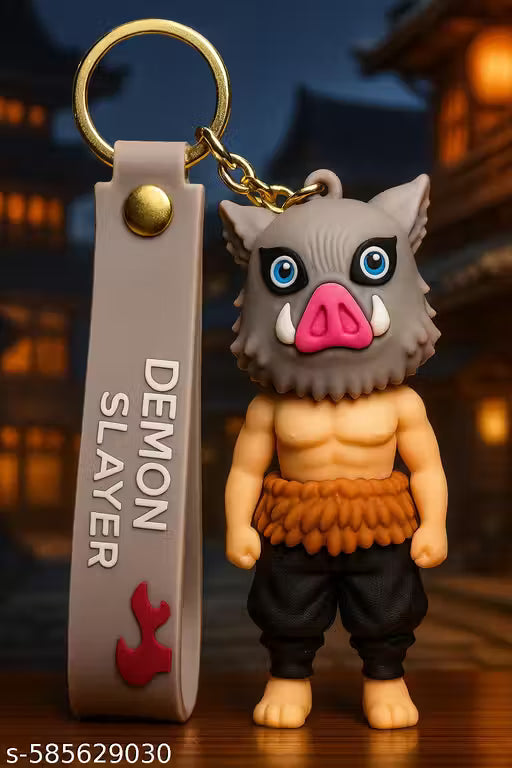 Limited Edition Demon Slayer Inosuke Keychain with Premium Demon Slayer Themed Strap & Luxury Packaging – Anime Bag Charm for Men & Women|Best gift for gym boys