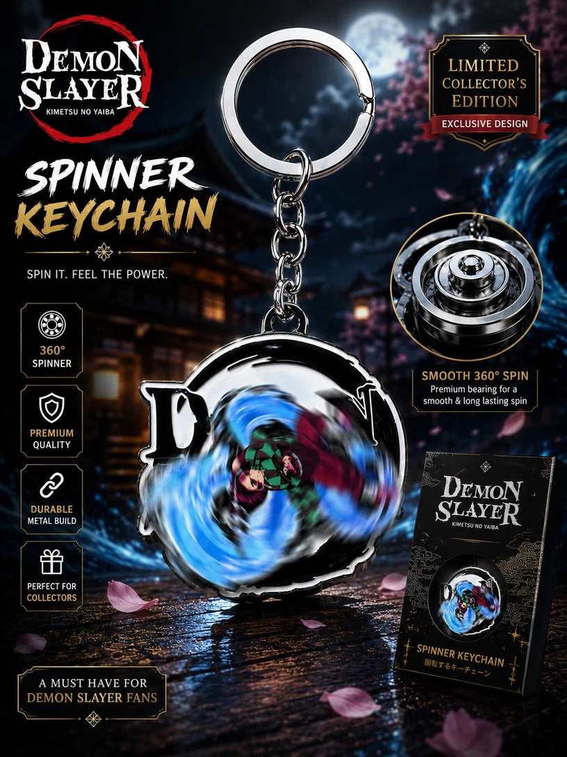 World Gift Mart Demon Slayer Anime Metal Keychain|Premium Double-Sided Character for Bike,Car Key Chain