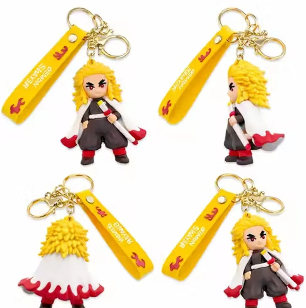 World Gift Mart Demon Slayer Rengoku Keychain with Strap ||Best gift for demon slayer fans Key Chain