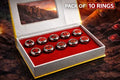 World Gift Mart Ultimate Anime Collector Set – Pack of 10 Sharingan Rings Inspired by Naruto Stainless Steel Ring