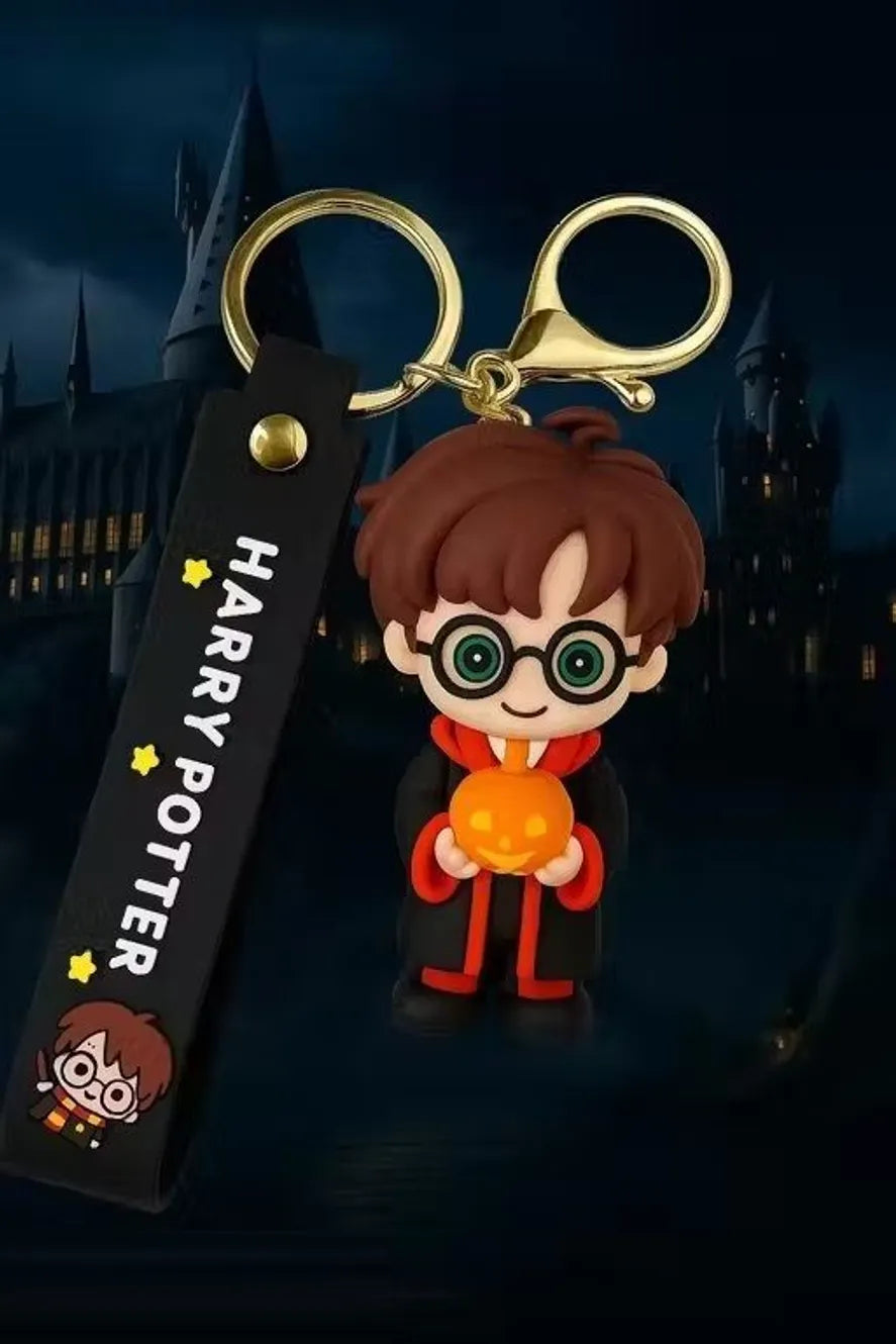 World Gift Mart Harry Potter Cartoon Keychain with Premium Silicone Strap|Unisex Bag Charm Key Chain