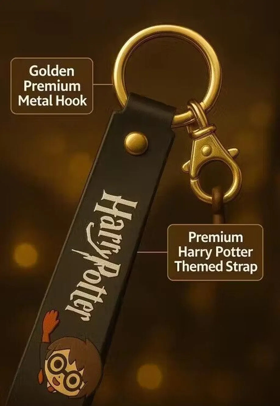 Vetocity Harry Potter Themed Keychain for Boys & Girls | Premium PVC Strap & Metal Hook Key Chain