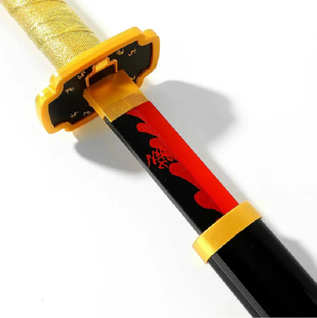 World Gift Mart Led Wooden Katana 104 Cm | Wooden Katana– Red Glowing Blade & Gold Handle Maces & Swords (Multicolor)