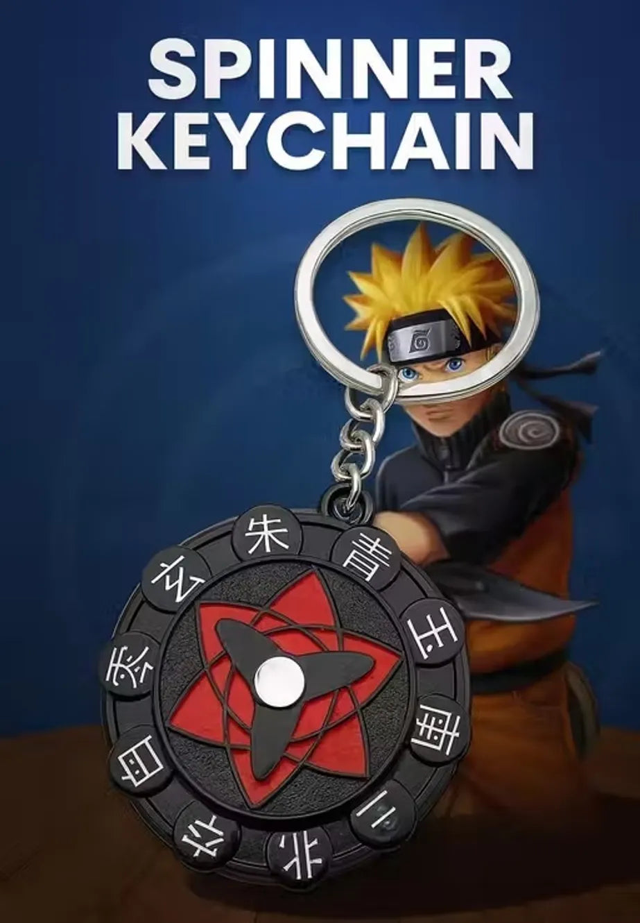 World Gift Mart Limited Edition Uchiha Eternal Sharingan Spinning Metal Spinner Naruto Fans Key Chain