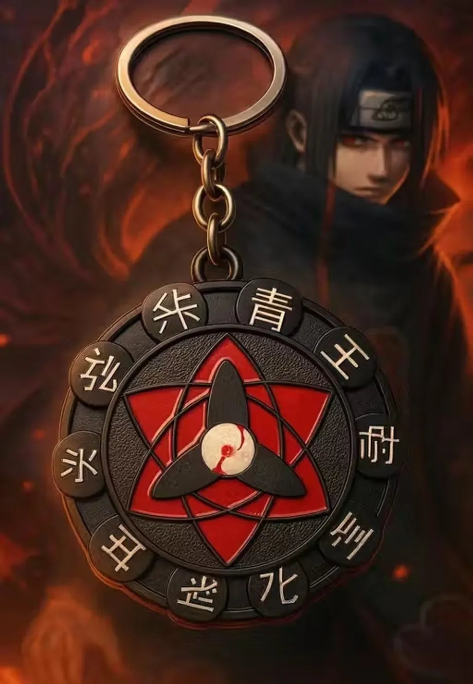 World Gift Mart Limited Edition Uchiha Eternal Sharingan Spinning Metal Spinner Naruto Fans Key Chain