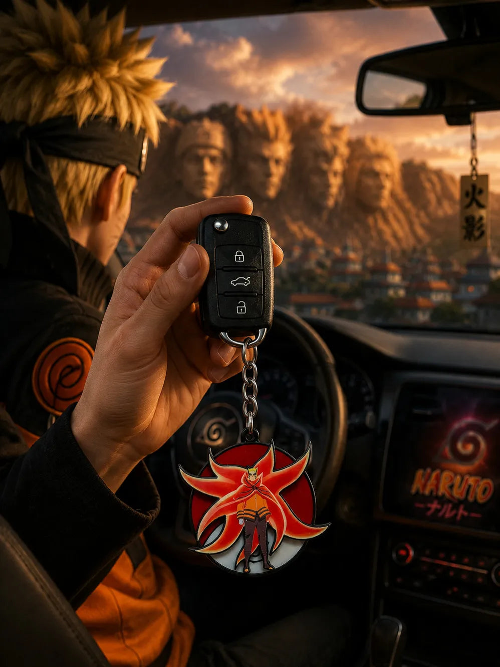 World Gift Mart Naruto Uzumaki Kurama Mode Metal Keychain | Naruto Shippuden Anime Premium Key Chain