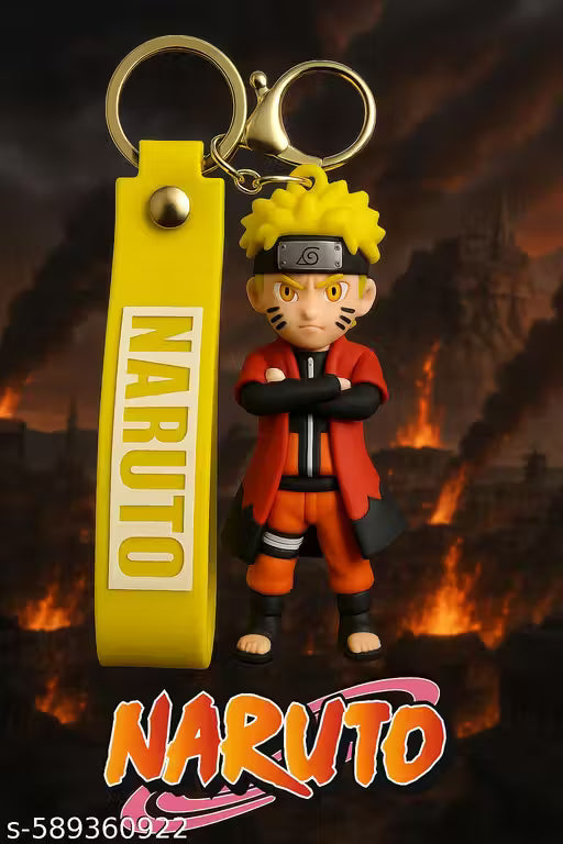 Naruto Anime Keychain for Boys & Girls | Premium Rubber Strap Key Ring | Limited Edition Bag Charm & Gift