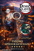 World Gift Mart Limited Edition Demon Slayer Tanjiro Spinner Keychain | Rotating Anime Keyring | Premium Metal Fidget Keychain | Stylish Bag Charm for Boys & Anime Fans
