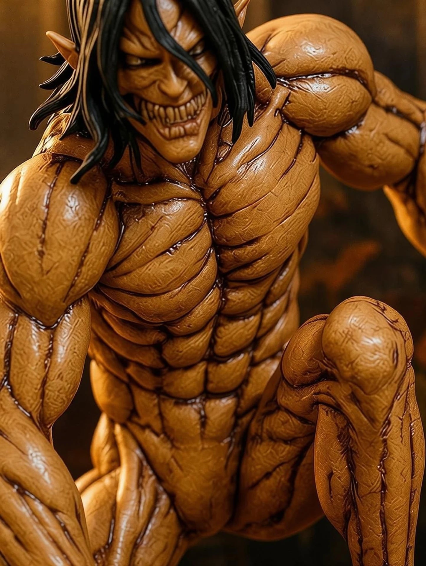 Attack on Titan Eren Yeager Action Figure 15.24 cm | Muscular Titan Form Anime Collectible Statue | Premium Display Figure for Desk Decor, Gaming Setup, Collection & Gifting