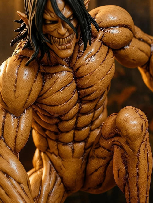 Attack on Titan Eren Yeager Action Figure 15.24 cm | Muscular Titan Form Anime Collectible Statue | Premium Display Figure for Desk Decor, Gaming Setup, Collection & Gifting