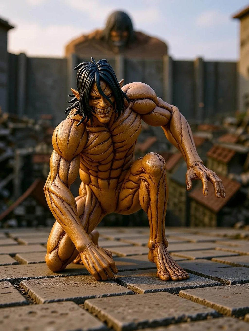 Attack on Titan Eren Yeager Action Figure 15.24 cm | Muscular Titan Form Anime Collectible Statue | Premium Display Figure for Desk Decor, Gaming Setup, Collection & Gifting