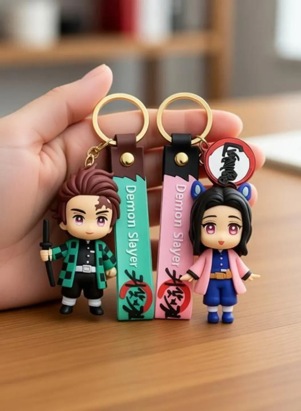 World Gift Mart Demon Slayer Anime Keychain / Demon Slayer Tanjiro & Shinobu Hashira / Pack of 2 Key Chain