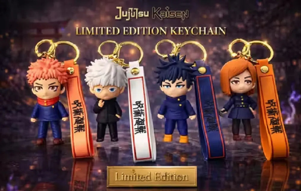 World Gift Mart Pack 4 Limited Edition Jujutsu Kaisen Keychain|Premium Bag Charm for Anime Fans Key Chain