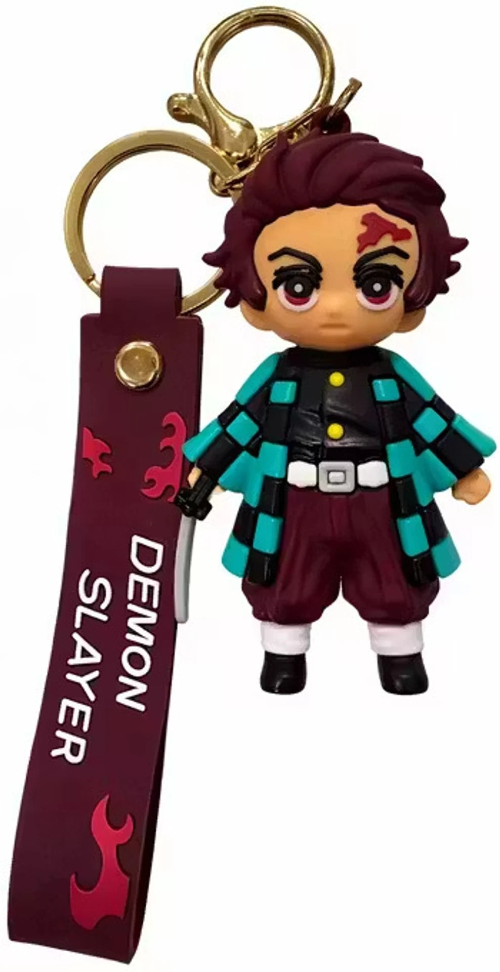 World Gift Mart Pack of 2 Anime Demon Slayer Keychain Set – Cute Tanjiro & Nezuko Key Rings Key Chain