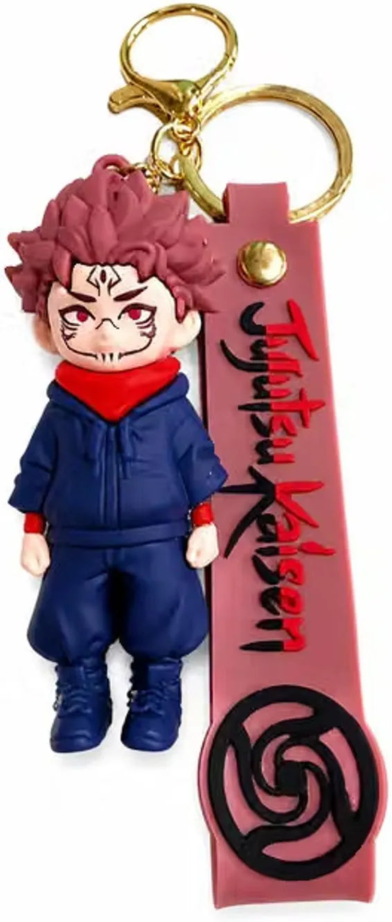 World Gift Mart Pack of 2 |Jujutsu Kaisen Gojo Satoru & Ryomen Sukuna Itadori PVC Anime Keychain Key Chain