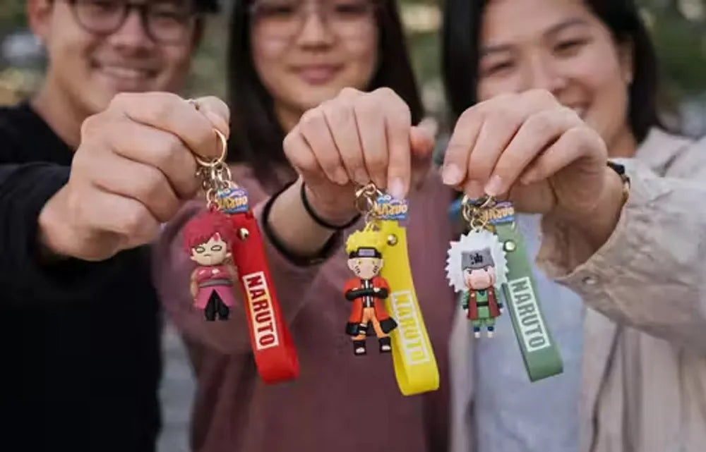 World Gift Mart (Pack of 3) Limited Edition Naruto Anime Keychain Combo | PVC Cartoon Keyring Key Chain