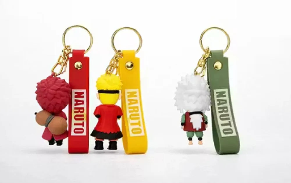 World Gift Mart (Pack of 3) Limited Edition Naruto Anime Keychain Combo | PVC Cartoon Keyring Key Chain