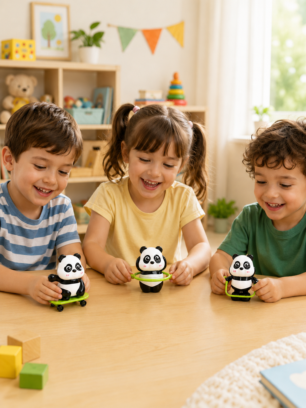 World Gift Mart (Pack of 3)Panda Toys with Skateboard,Hoop & Exercise , Educational Toy for Kids (Black, White)