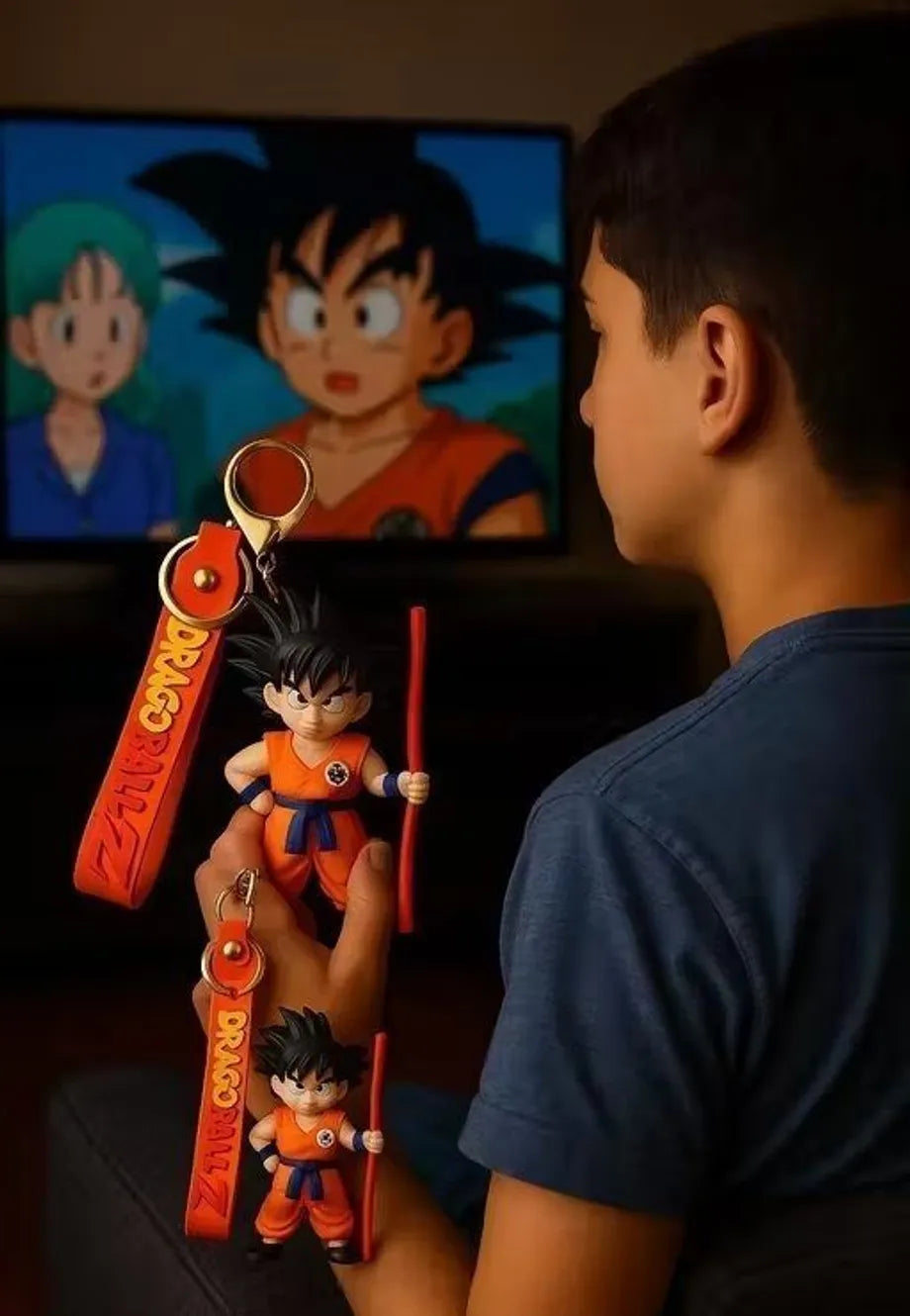 World Gift Mart Premium Dragon Ball Z Goku Keychain with PVC Strap and Metal Hook for Gift Key Chain