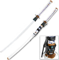 Valorant Inspired White Oni Katana Sword 105 CM | Premium Metal Cosplay Samurai Sword with Scabbard | Anime Display & Collector Replica