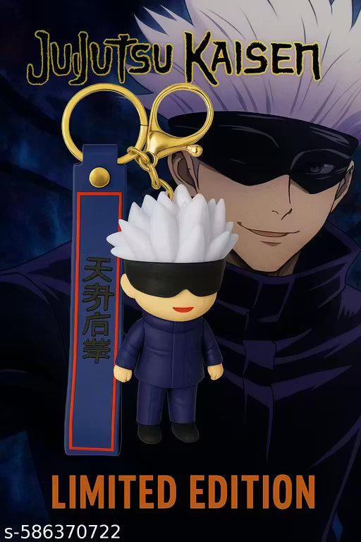 Stylish Jujutsu Kaisen Gojo Keychain | Unisex Anime Character Keychain with Premium Strap & Metallic Hook | Limited Edition Bag Charm for Boys and Girls