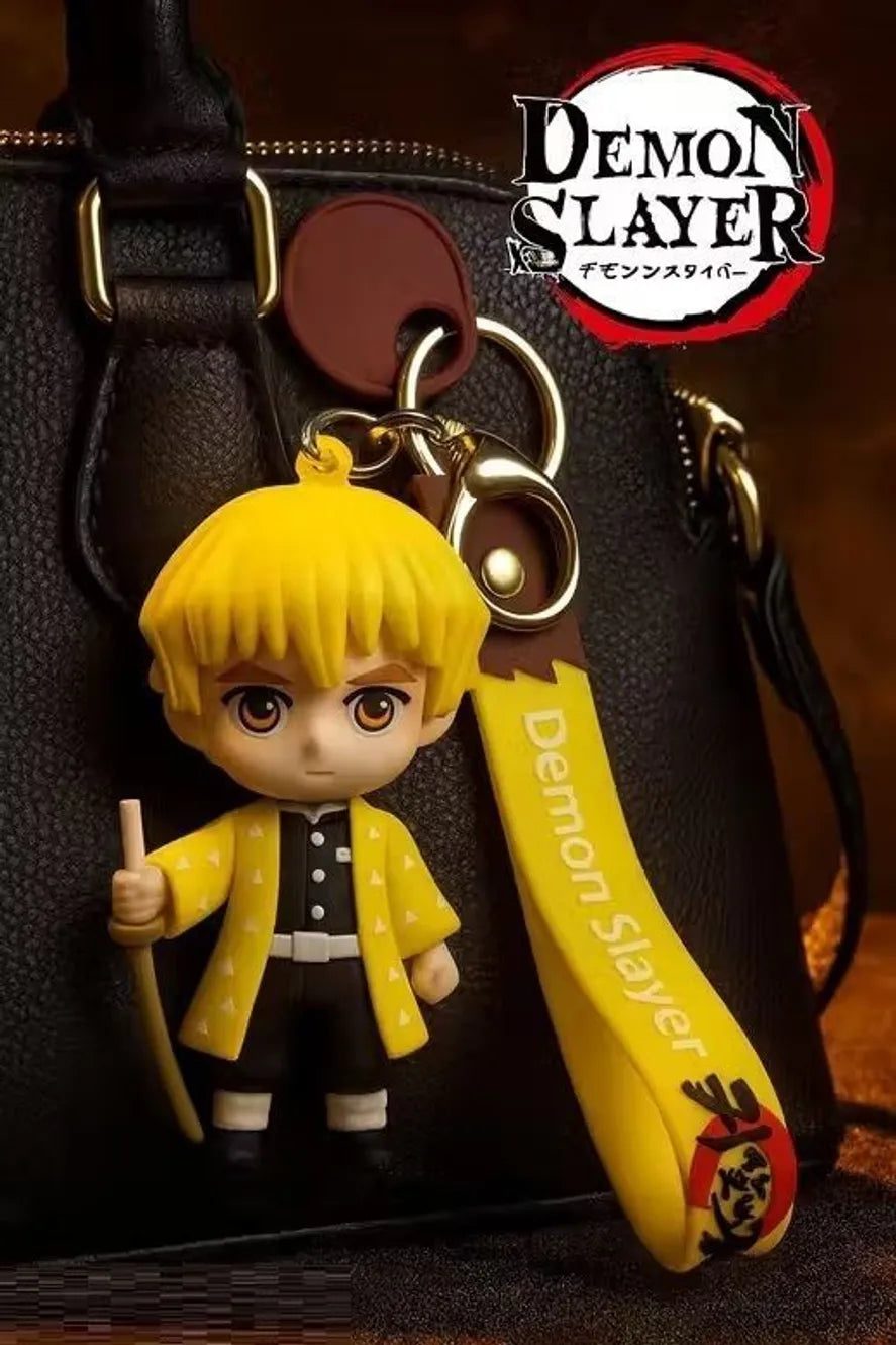 World Gift Mart Zenitsu Demon Slayer Anime Keychain for Boys & Girls | Premium PVC & Metal Hook Key Chain