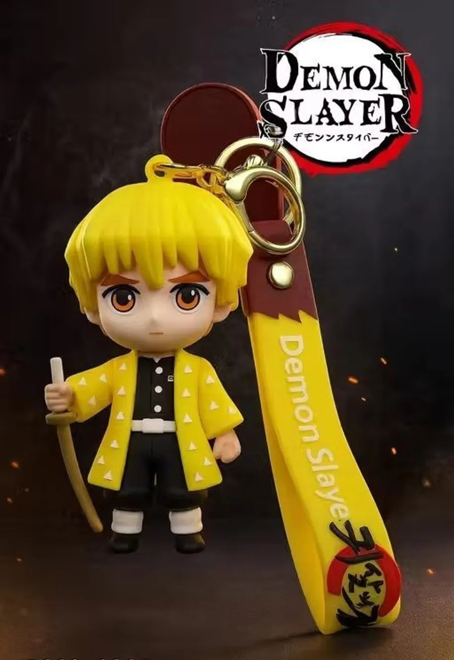 World Gift Mart Zenitsu Demon Slayer Anime Keychain for Boys & Girls | Premium PVC & Metal Hook Key Chain